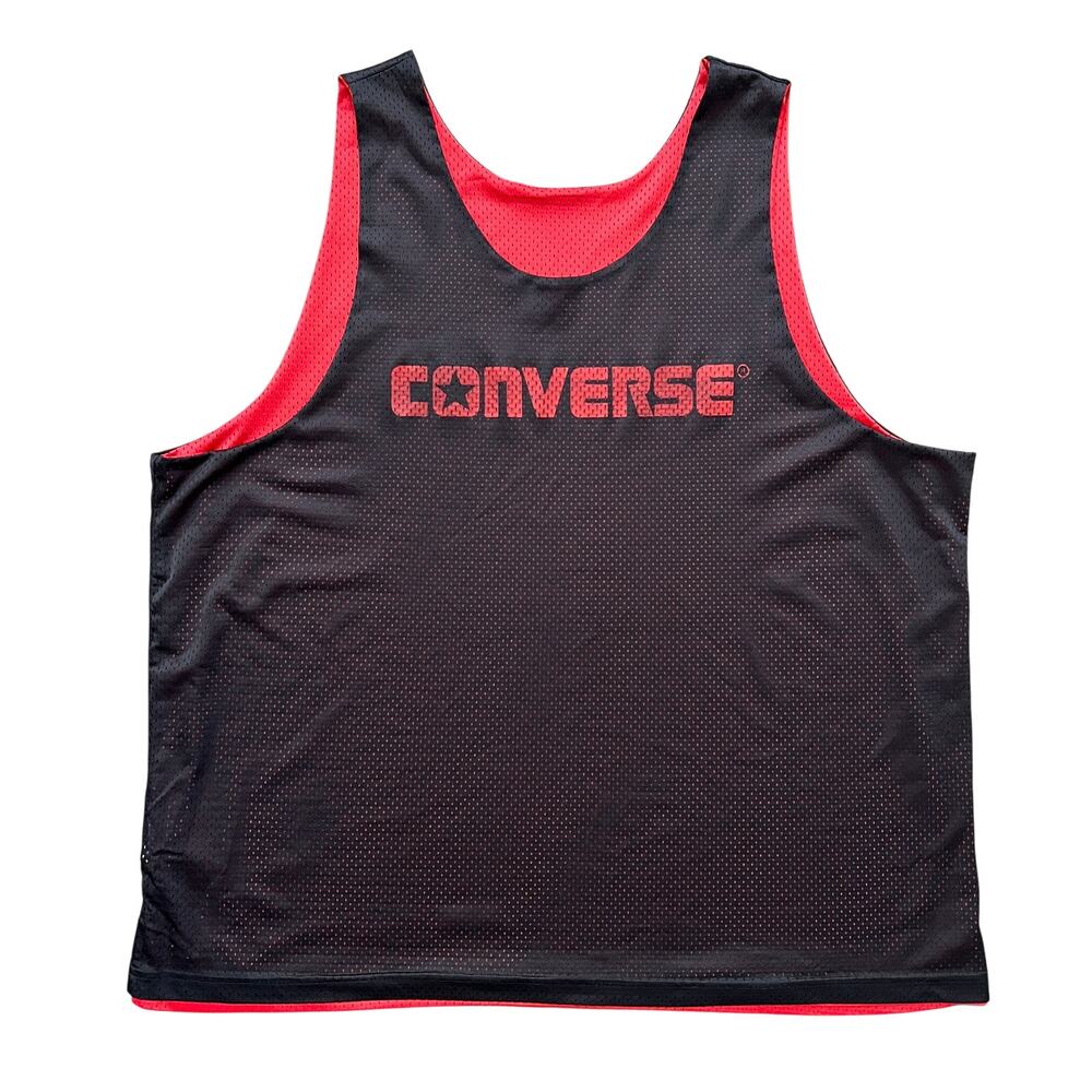 Vintage USA Made CONVERSE Mens Black/Red Reversible Mesh‎ Basketball Jersey XXXL